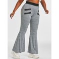 thumbnail image 1 of Pantalones Campana Talla Extra Estampado Teñido Espacio de Cremallera Rosegal  Pantalones de talla grande, 1 of 5