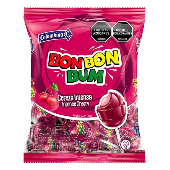 Bon Bon Bum – Fruity Lollipop with Bubble Gum center – Perfect for Parties and Sharing