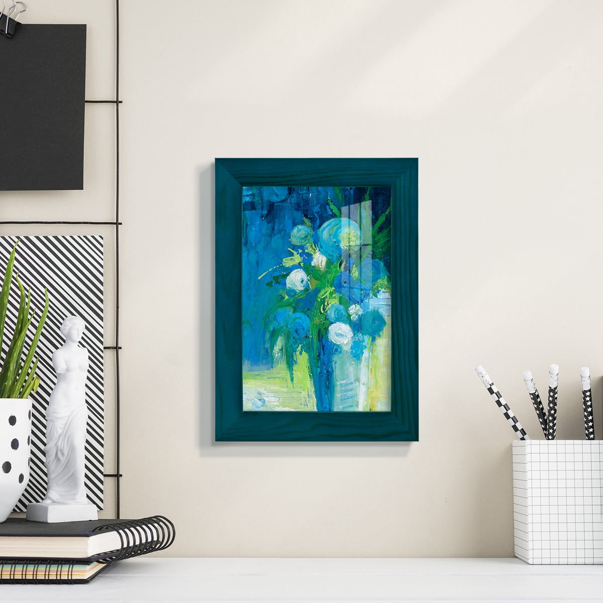 Literal Imaginings -Framed Print w/glass-Ocean Blue