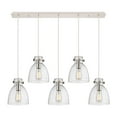 thumbnail image 4 of Innovations Lighting  Newton Bell - 5 Light 8" Cord Hung Linear Pendant Polished Nickel/Seedy, 4 of 5