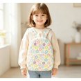 thumbnail image 3 of Cute Colorful Floral Pattern Corduroy School Backpack 4"×9.5"×12", Light Spacious Casual Daypack For Children Shopping And Short Outings (G), 3 of 5
