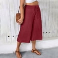 thumbnail image 7 of yillto Plus Size Women Capris Pant Wide Leg Loose Cropped Pants High Waist Drawstring Capri Trousers, 7 of 7
