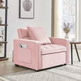 thumbnail image 2 of Lunale Sleeper Sofa Chair Bed, 3-in-1 Convertible Sofa Chair, Pink ​Velvet, 2 of 5