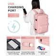 thumbnail image 4 of Backpack for Women Men, Carry On Backpack for Everydayon Airplane,Laptop Backpack with Shoe Compartment, Flight Approved Personal Item Bag Waterproof Luggage Backpack pink, 4 of 11