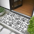 thumbnail image 5 of 2x3 Door Mat Rug, Black Flower Non-Skid Rubber Backing Large Rectangle Rugs - Living Room Bedroom Home Office, Vintage Farmhouse Boho Leaf Spring Plant Indoor Floor Mat Carpets Washable Rug, 5 of 9
