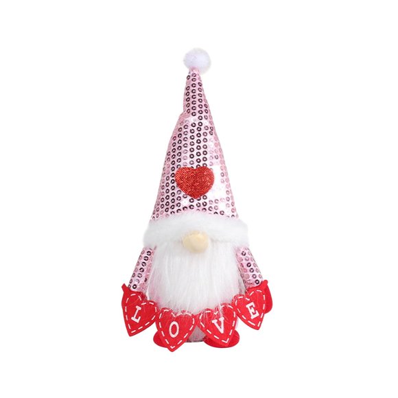 Gnomo de lentejuelas | Figura de gnomo de pie sin rostro con sombrero de anciano | Bonita decoración navideña para el hogar, la mesa, la estantería y el escaparate | 12 x 8 x 29 cm