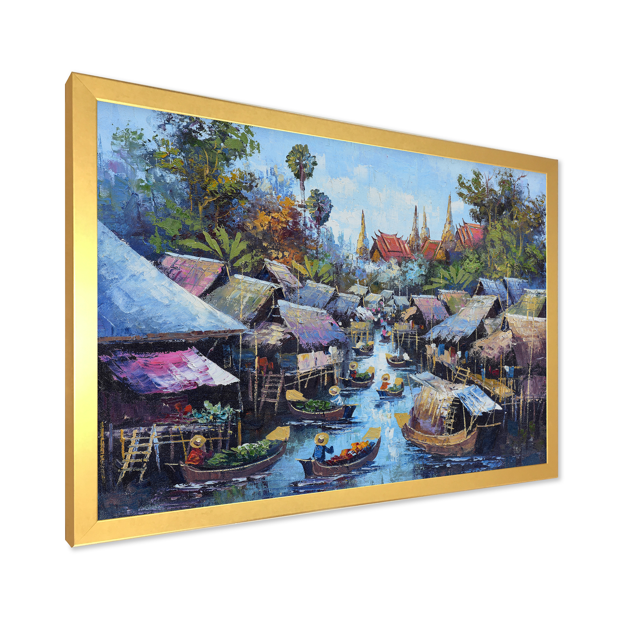 Designart 'Ancient Waterside Life I' Traditional Framed Art Print