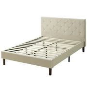 Zinus Shalini 41 Upholstered Platform Bed, Beige, Full