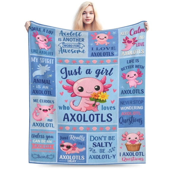 Axolotl Gifts Blanket, Axolotl Gifts for Women, Axolotls Stuff, Gift for Axolotls Lovers, Salamander Themed Gift Throw Blanket for Couch Sofa 50x40