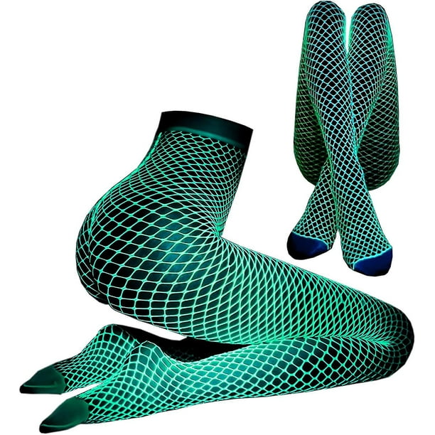 Glow In The Dark Fishnet Stockings,women Sexy Fishnet Tights Thigh