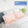 thumbnail image 2 of HNB Store Pillow cases Premium 600TC | Luxury Soft Egyptian Cotton Pillow Case | King 20x40" inch | 2 Pieces Pillow Case | Peach Ruffled, 2 of 8