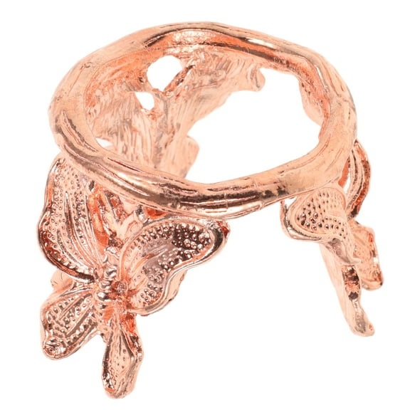 FRCOLOR  Sphere Holder Crystal Stand Round Display Clear Ring Ball Chip Rack Rose Gold