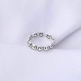 thumbnail image 4 of Anillo abierto de plata con cara sonriente feliz para mujer, anillo ajustable Punk Hip Hop, regalo de joyería, 4 of 5