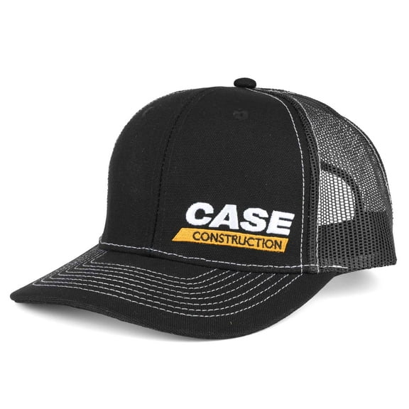 Case Construction Black Canvas Cap with Black Mesh Back 681022
