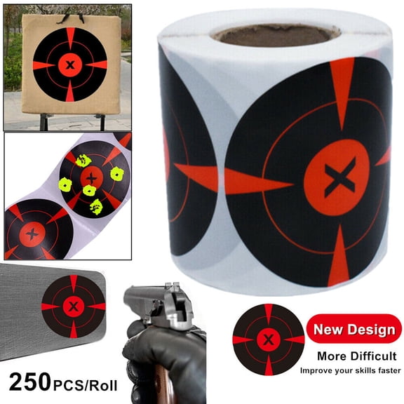 Cocobaby 250Pcs/roll 3" Shooting Self Adhesive Targets Splatter Reactive Target Stickers~