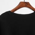 thumbnail image 3 of Ladies Pullover Off The Shoulder Bat Sleeves Loose Sweater Solid Sweater Knitted Tops, 3 of 4