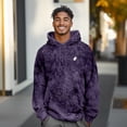thumbnail image 3 of Dalix Ghost Embroidery Washed Hoodie Sweatshirt Fleece Relaxed Fit Lounge Mens in Purple M Medium, 3 of 5