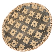 PAMINGONO 1Pcs Round Woven Bamboo Tray Storage Baskets for Wall Decoration