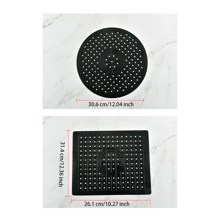 1pc 31.4*26.1cm Black Rubber Rectangular Dish Drying Mat Draining Mat For  Kitchen Sink
