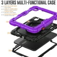 thumbnail image 4 of iPad Mini 6 Case 2021, Dteck 360 Rotating Heavy Duty Shockproof with Rugged Stand Pencil Holder for Kids Case for iPad Mini 6th Generation 8.3 Inch - Shoulder Strap, Screen Protector, Purple, 4 of 10