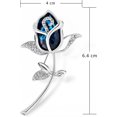 thumbnail image 5 of Broche de Mujer en Forma de Rosa con Cristales y Piedra azul CHAO, 5 of 5