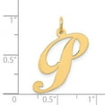 thumbnail image 2 of FJC Finejewelers 14 kt Yellow Gold Large Fancy Script Letter P Initial Charm, 2 of 5