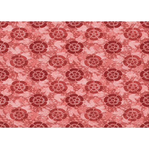 Ahgly Company Indoor Rectangle Patterned Ferrari Red Area Rugs, 3' x 5'