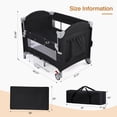 thumbnail image 2 of 4 in 1 Pack and Play Bassinet, Easy Folding Travel Crib with Music Mobile for Infant Toddlers, 2 of 8
