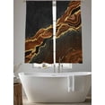 thumbnail image 5 of Brown Marble Sheer Curtains 72 Inch Length 2 Panels Set, Gold Abstract Vintage Modern Ombre Art Voile Window Treatment Rod Pocket Curtains Sheers Drapes for Bedroom/Living Room/Kitchen 52"x72"x2, 5 of 7