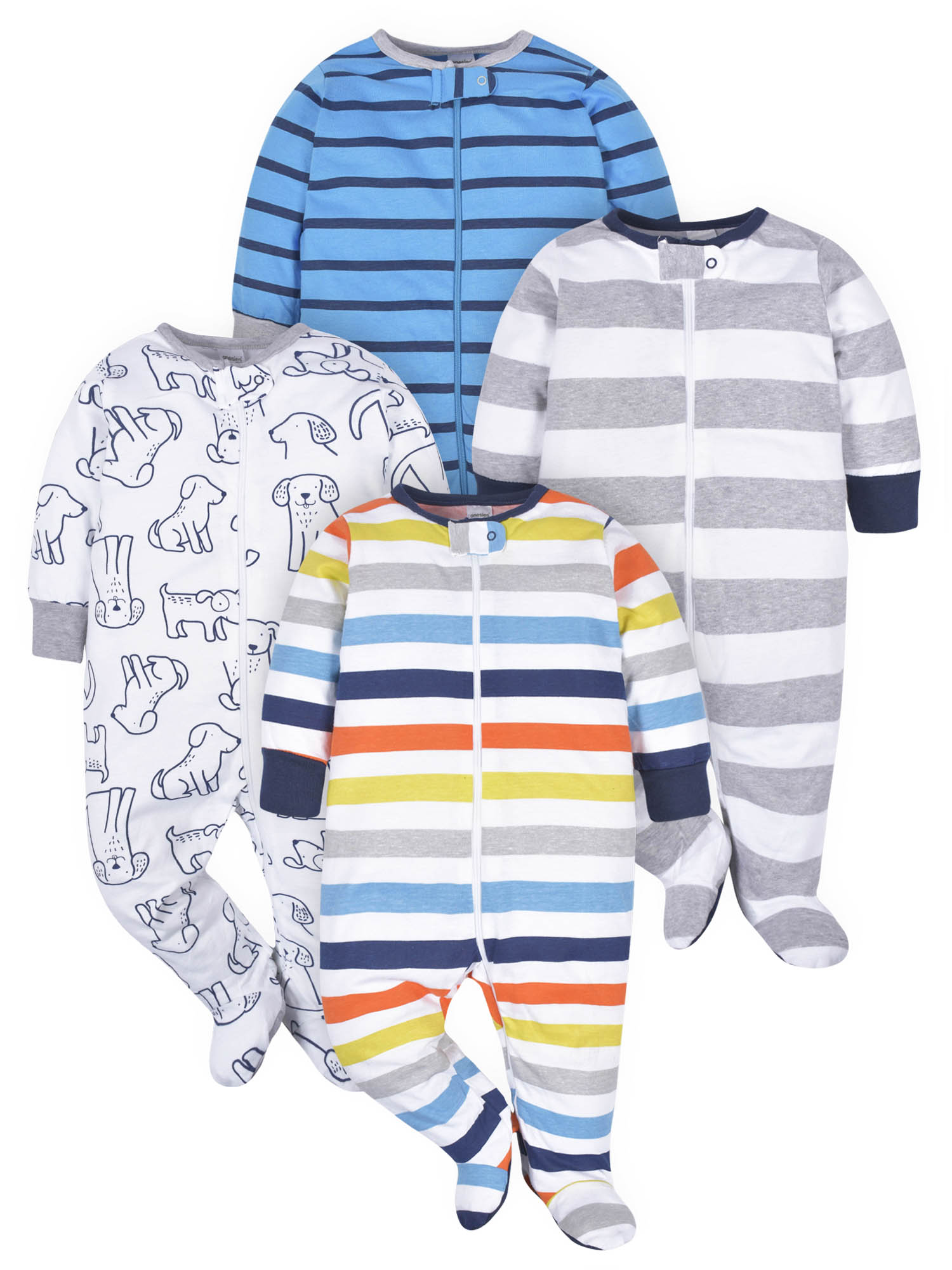 Onesies Brand Baby Boy Sleep n Plays Footed Pajamas 4 Pack Newborn 