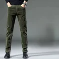 thumbnail image 3 of Pantalones de vestir rectos de pana formales para trabajo, pantalones casuales de otoño e invierno para hombre, pantalones ajustados para hombres, pantalones largos baratos, estilo coreano Y2k, 3 of 4