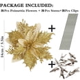 thumbnail image 2 of 25 Piezas 14Cm / 5.5In Glitter Gold Glitter Poinsettia Flores De Navidad Artificiales Con Clips Y Tallos Glitter Christmas Tree Ornaments Para Navidad Boda Fiesta Guirnalda Decoración Jormftte WMZL-2244, 2 of 7
