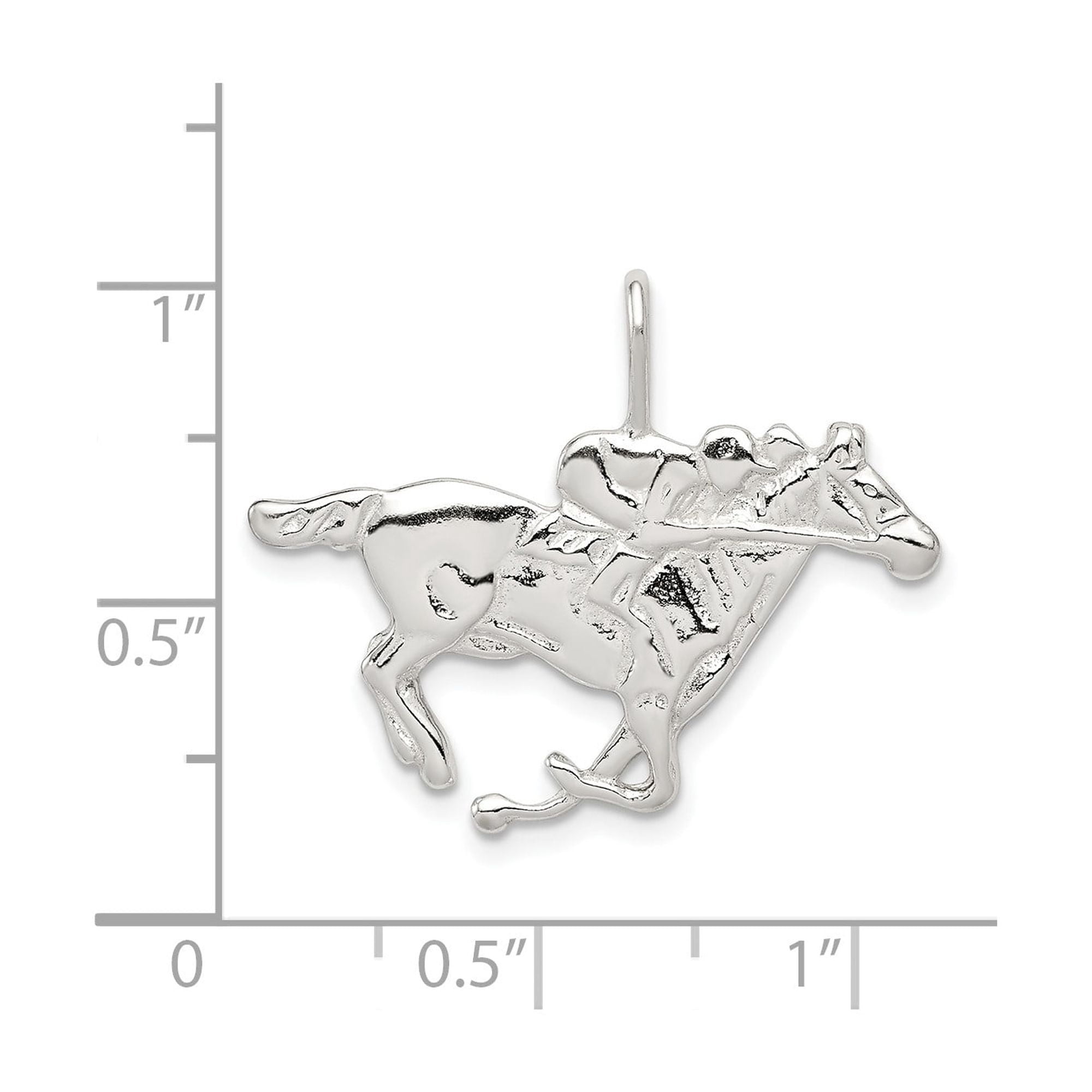 Sterling Silver Horse Racing Pendant with Jockey, Unisex Equestrian Charm for Western Jewelry, Symbol of Speed and Competitive Spirit for Fans and Riders