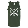 thumbnail image 2 of Wild Bobby, Lake Cross Paddles, Men Graphic Tank Top, Forest Green, 3X-Large, 2 of 4