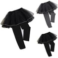 thumbnail image 4 of Generic Baby Girls Footless Leggings Pants with Tulle Ruffle Mini Skirt Toddler Kids Lace Tutu Tights Pantskirt Small and Medium-Sized Girls' Wave Embroidered Fluffy Casual Skirts and Pants, 4 of 4