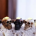 thumbnail image 5 of Halloween Candle,Skull Candle Holder,Skull Candle Gothic Decorations for Home Table Farmhouse Indoor Room Decor Black Skull,Halloween Candlestick Holder Table Decoration Gothic Spooky Skeleton Decor, 5 of 7