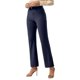 thumbnail image 2 of Pantalones casuales de mujer con pernera recta - Cintura elástica con bolsillos con botones - Poliéster y spandex - Versátiles para el trabajo y el ocio - Tallas S-XXL, 2 of 6