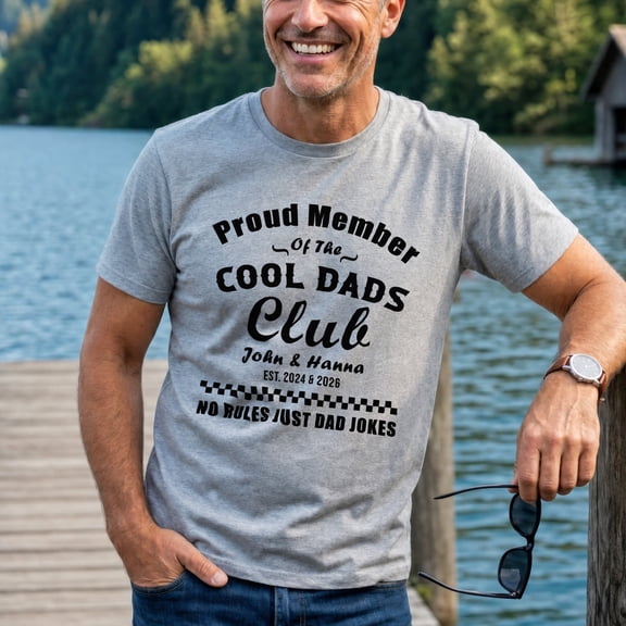 Jollimate Personalized Cool Dad Club Shirt, Custom Name Est Shirt, New Dad Gift, Funny Dad Shirt