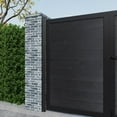 thumbnail image 6 of Mondaria Wood Plastic Privacy Double Fence Gate 6ft(H) x 8ft(W), Metal Frame with Knob Kits, Durable Composite Outdoor Gate,Black, 6 of 9