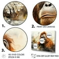 thumbnail image 3 of Designart "Orangutan In The Brown Rainforest II" Orangutan Floater Framed Canvas Wall Art, 3 of 5