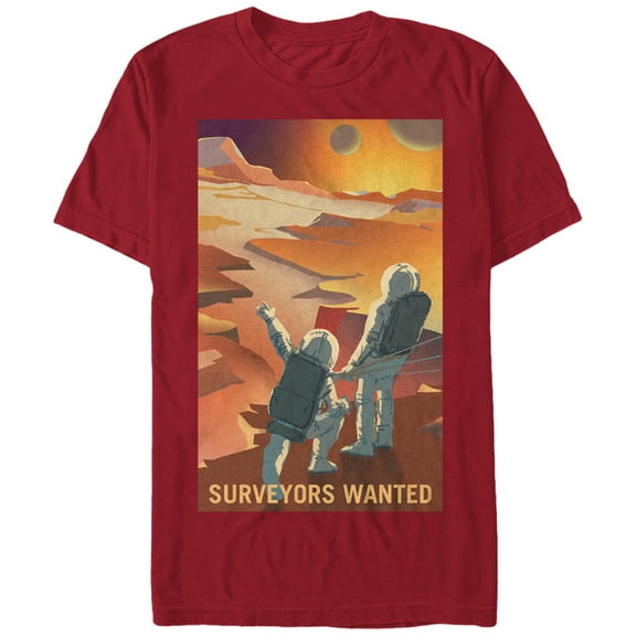 Men's NASA Mars Surveyors Wanted  Graphic Tee Cardinal Small