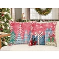thumbnail image 2 of Winter Snowflake Christmas Tree Gifts Throw Pillow Covers 20x20 Inch Pink Xmas Trees Gift Winter Holiday Star Buffalo Plaid Pillows Cushion Case Decoration for Sofa Couch Set of 2, 2 of 6