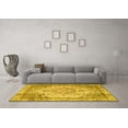 thumbnail image 3 of Ahgly Company Machine Washable Indoor Square Persian Yellow Traditional Area Rugs, 7' Square, 3 of 4