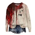 thumbnail image 2 of RKSTN Chandail en Molleton pour Femmes Col Rond Imprimé Chandail Ample Manches Longues Sans Capuche Chandails en Molleton, Tenues d'Automne, 2 of 4