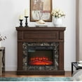 thumbnail image 5 of LoLado Electric Fireplace with Mantel, Free Standing Fireplace Heater with 23" Fireplace Insert, Remote Control Adjustable LED Flame for Living Room, Bedroom, Cherry, 5 of 13