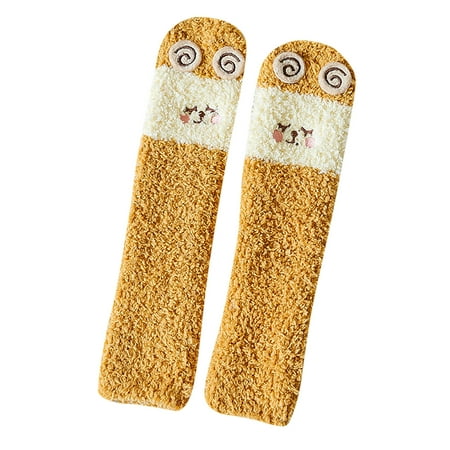 

ASFGIMUJ 3 Pairs Toddler Socks Non Children Adult Stockings Autumn And Winter Fashion Cute Cartoon Animal Thickened Comfortable Floor Socks Non