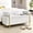 White, variant on YWEN Storage Bench for Bedroom, 44" White Storage Ottoman Bench with Armrest, Elegant Linen Upholstered Seating Foot Rest Stool for Living Room, Entryway, Gold Metal Legs, Safety Hinge