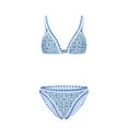 thumbnail image 4 of Trajes de baño Amzcrzy Tankini para mujer, trajes de baño, trajes de baño Bikini Traje de baño dividido de moda para mujer Traje de baño deportivo ajustado de cintura alta para surf Azul claro, M, 4 of 7