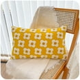 thumbnail image 3 of Funda de almohada floral con bordado estéreo, 1 paquete, algodón, amarillo, 45x45cm/17,71x17,71in o 35x50cm/13,77x19,68in, funda de cojín de sofá decorativa con cremallera invisible para salón, 3 of 5