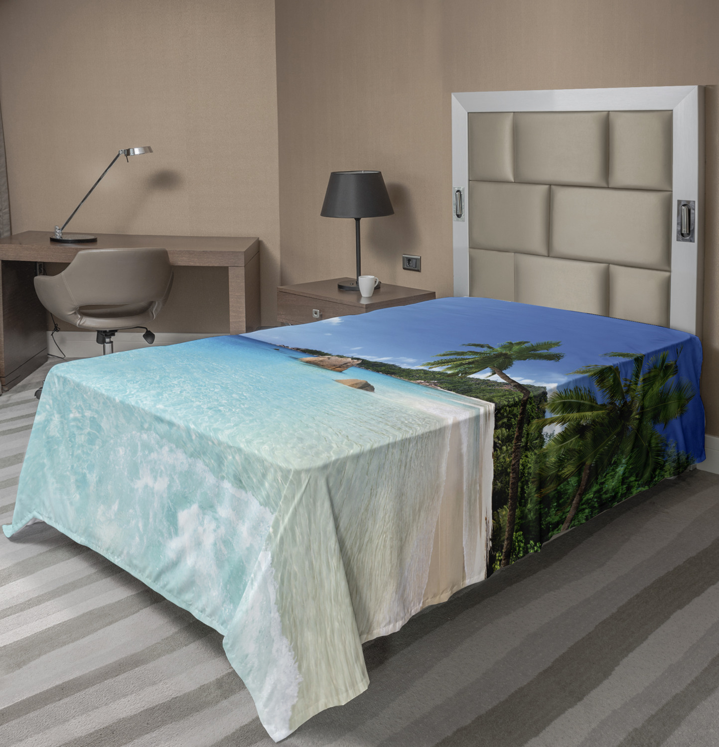 Blue and Pale Blue Twin Size Soft Comfortable Top Sheet Decorative Bedding 1 Piece Ambesonne Camo Flat Sheet Colorful Composition with Abstract Shapes in Sky Color Shades Dark Motifs